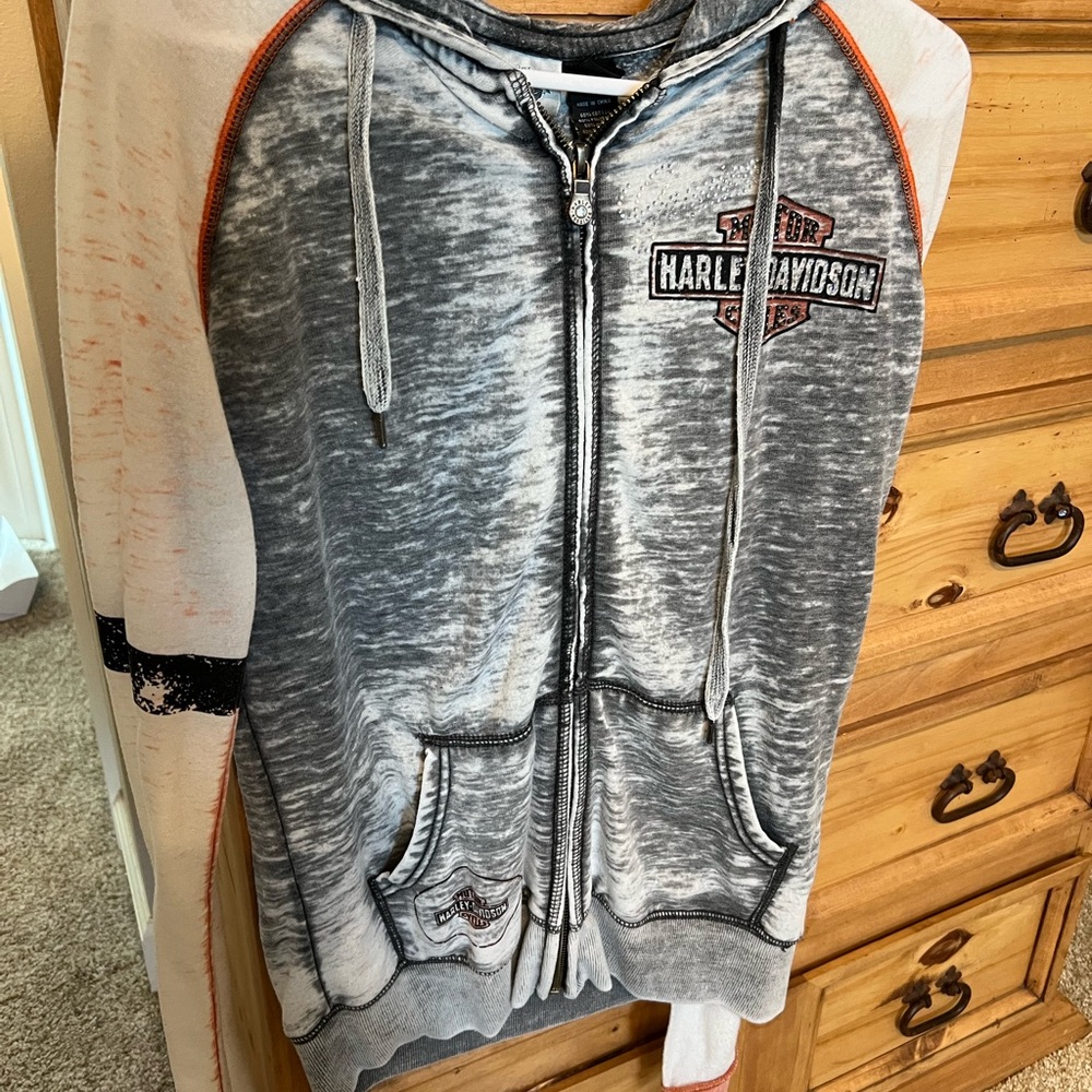 Harley-Davidson Gray Zip-Up Hoodie